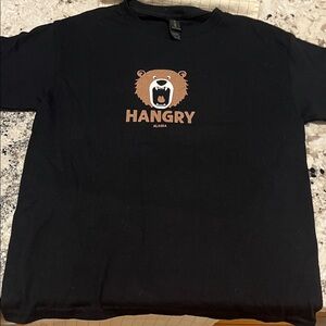 5/$25 Gildan Black Kids Tee with Brown Bear Graphic